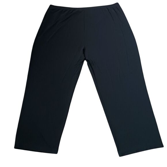 GEORGE Casual Pants Stretch Knit Pull On Thick Comfortable Black Size 22W / 24W - Picture 2 of 7